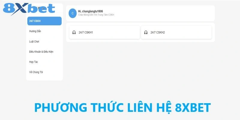 Các phương thức liên hệ 8XBET